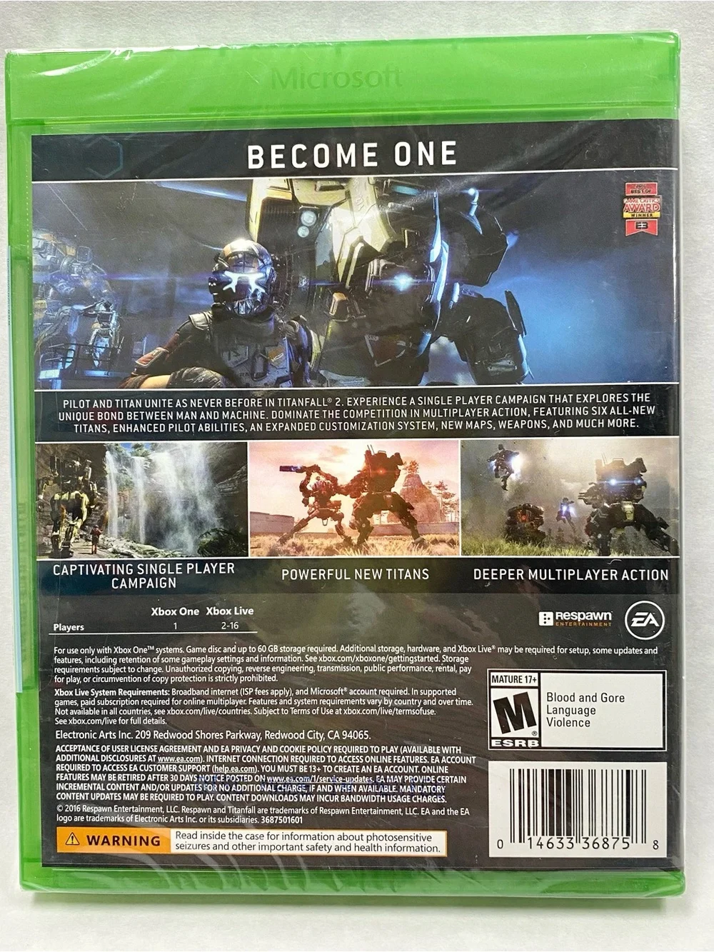 Microsoft Xbox One Titanfall 2 Game - Green Case